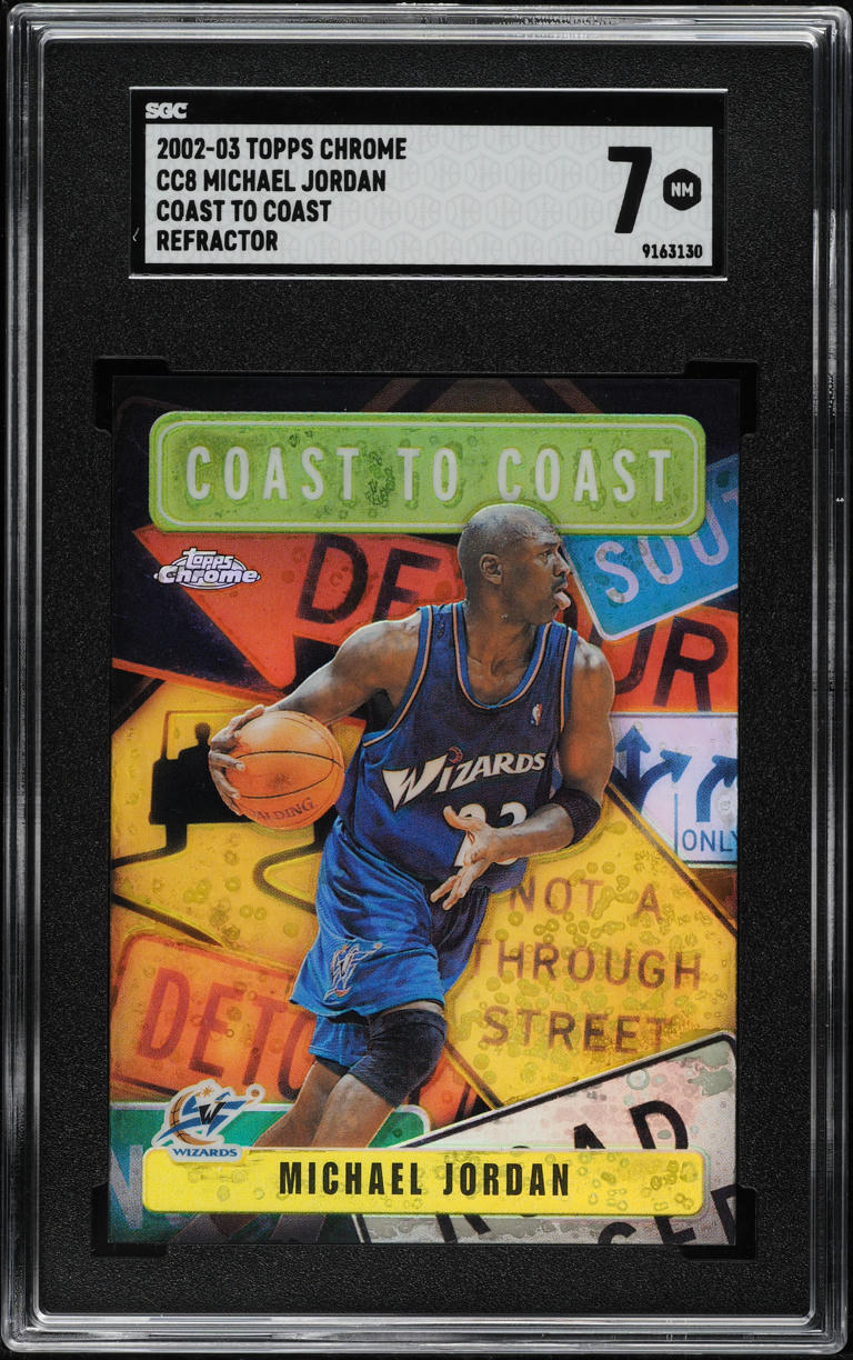 2002 Topps Chrome Coast To Coast Refractor Michael Jordan #CC8 SGC 7 NRMT