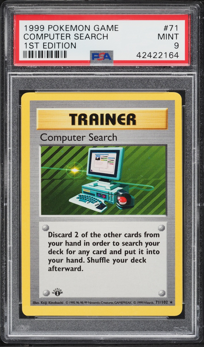 1999 Pokemon Base Set Shadowless 1st Edition Computer Search #71 PSA 9 MINT