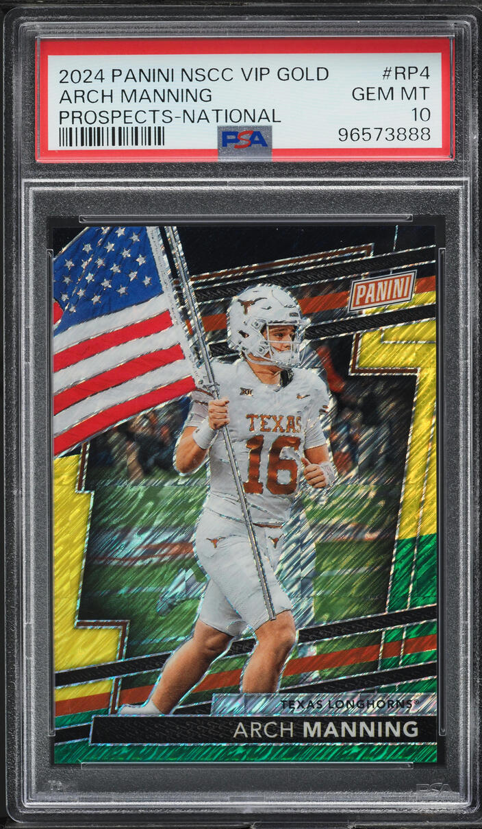 thumbnail interactive-video image 1 of 2024 Panini Arch Manning Rookie Debut Card #AMC - Texas Longhorns - GEM MINT 10 Graded 1 of 6
