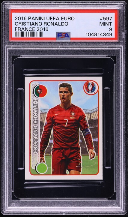2016 Panini Prizm UEFA Purple Cristiano Ronaldo /99 #97 PSA 8 NM
