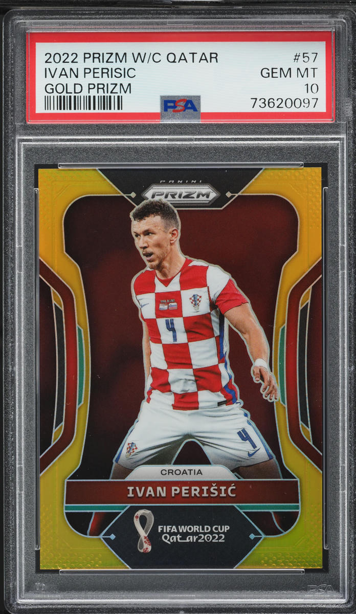 2022 Panini Prizm World Cup Qatar Gold Ivan Perisic /10 #57 PSA 10 GEM MINT