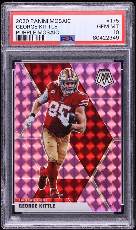2020 Panini Mosaic Purple Mosaic George Kittle /49 #175 PSA 10 GEM MINT