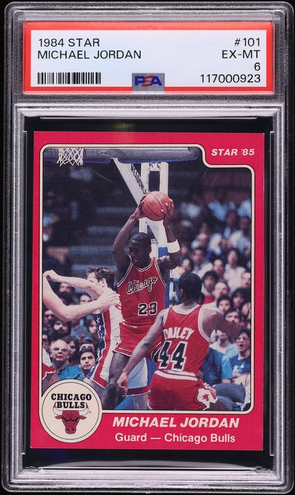 1984 Star Basketball Michael Jordan ROOKIE #101 PSA 6 EXMT