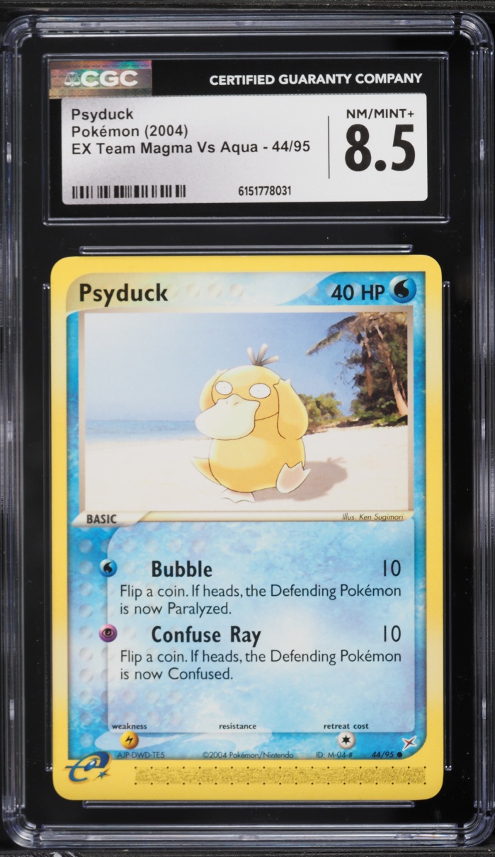 2004 Pokemon EX Team Magma Vs Aqua Psyduck #44 CGC 8.5 NM-MT+