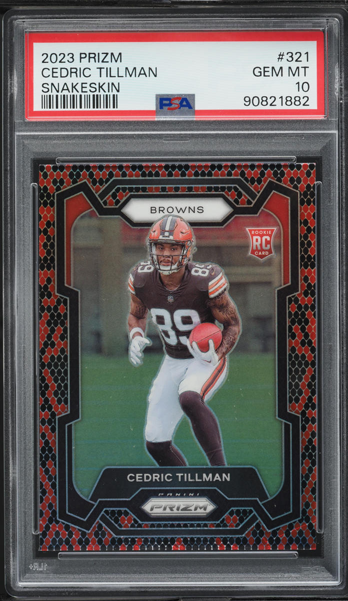 2023 Panini Prizm Snakeskin Cedric Tillman ROOKIE #321 PSA 10 GEM MINT