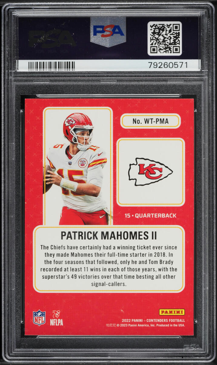 2022 Panini Contenders Winning Ticket Patrick Mahomes II #WTPMA PSA 10 GEM MINT