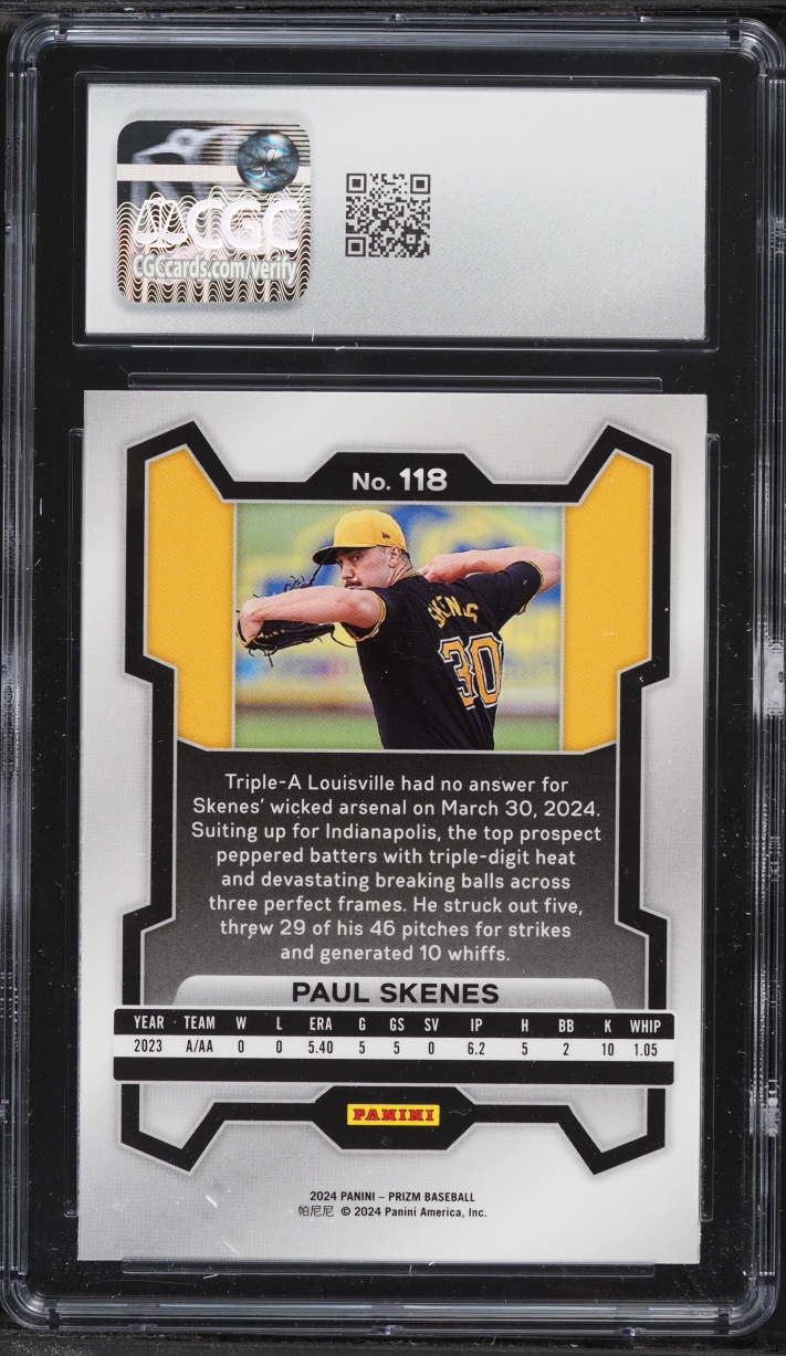 2024 Panini Prizm Paul Skenes ROOKIE #118 CGC 9 MINT