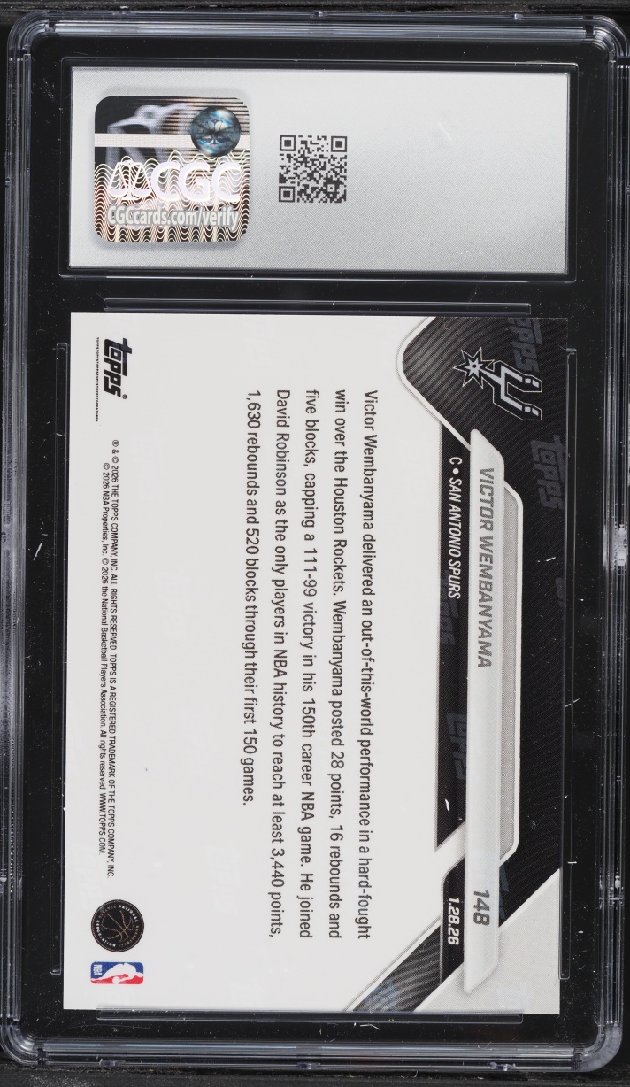 2025 Topps Now Victor Wembanyama #148 CGC 10 GEM MINT