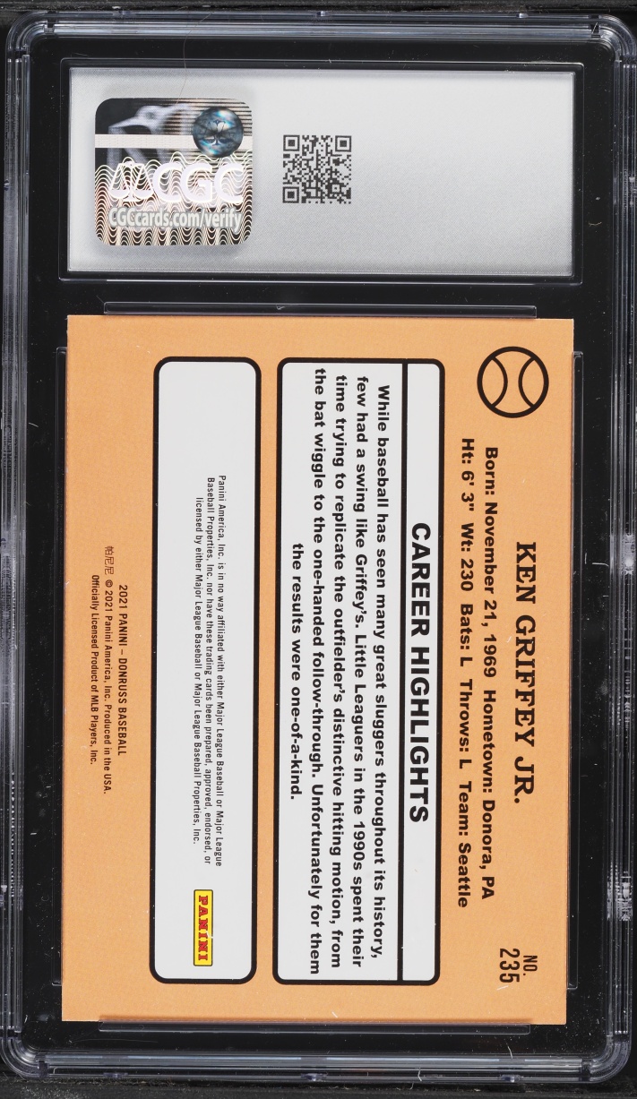 2021 Donruss Red '87 Retro Ken Griffey Jr. #235 CGC 8 NM-MT