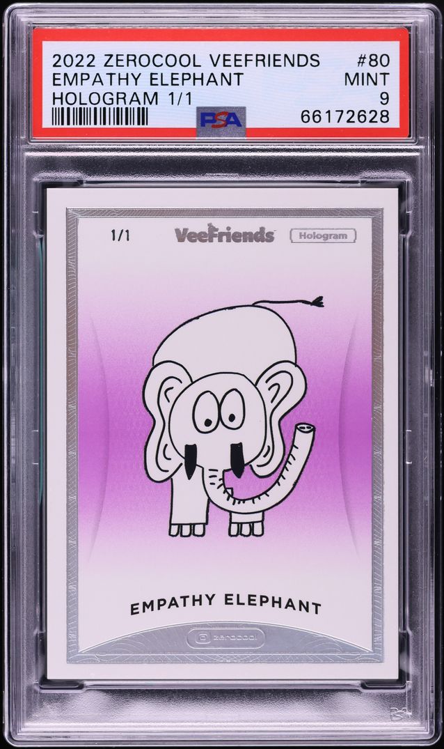 2022 Zerocool Veefriends Hologram Empathy Elephant 1/1 #80 PSA 9 MINT