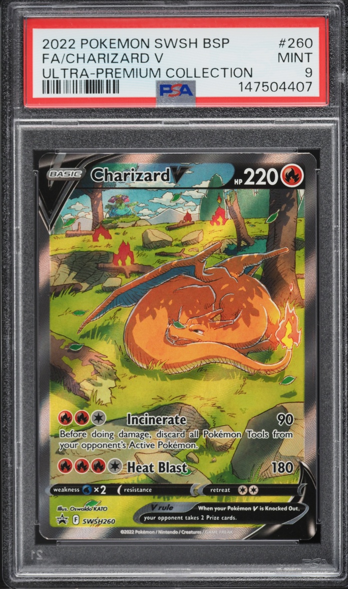 2022 Pokemon Sword & Shield Promo Ultra Premium Full Art Charizard V #SWSH260 PSA 9 MINT