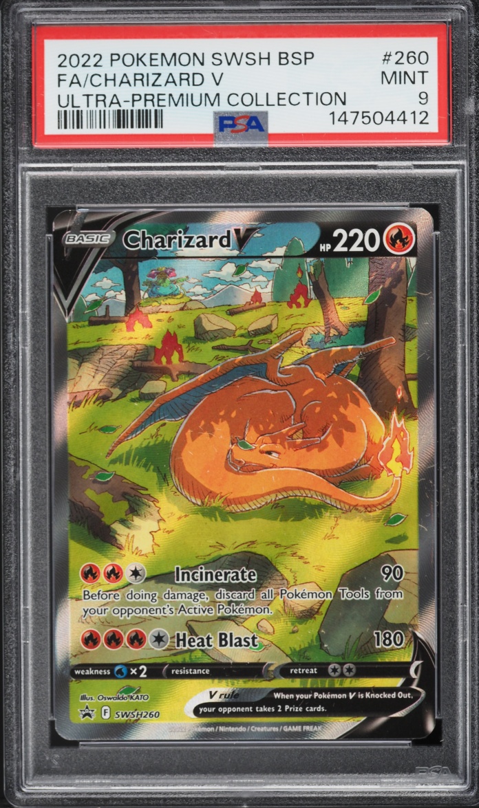 2022 Pokemon Sword & Shield Promo Ultra Premium Full Art Charizard V #SWSH260 PSA 9 MINT