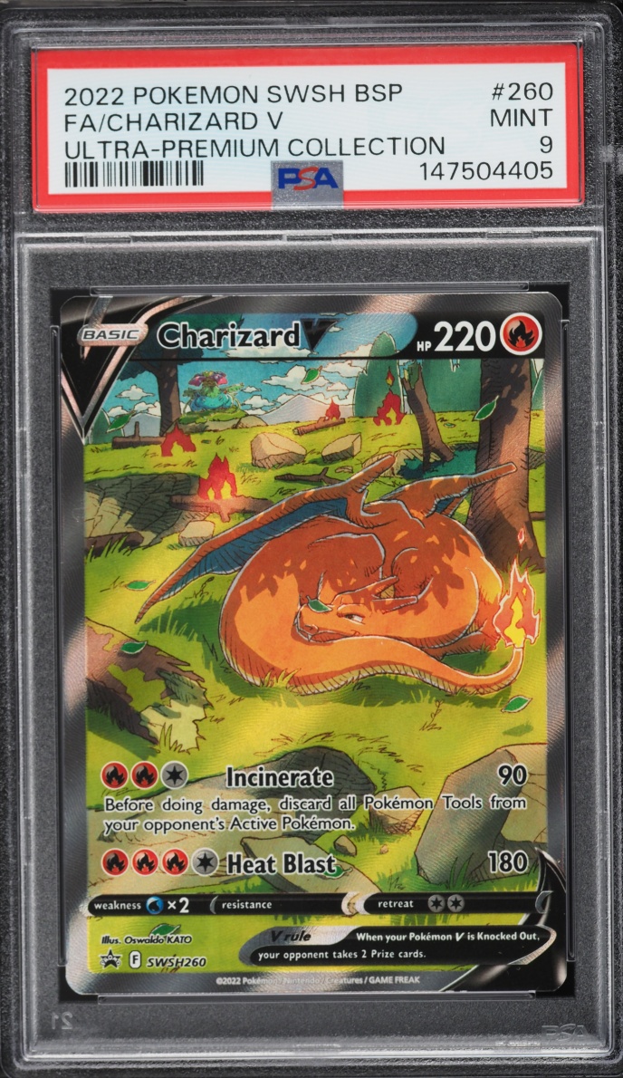 2022 Pokemon Sword & Shield Promo Ultra Premium Full Art Charizard V #SWSH260 PSA 9 MINT