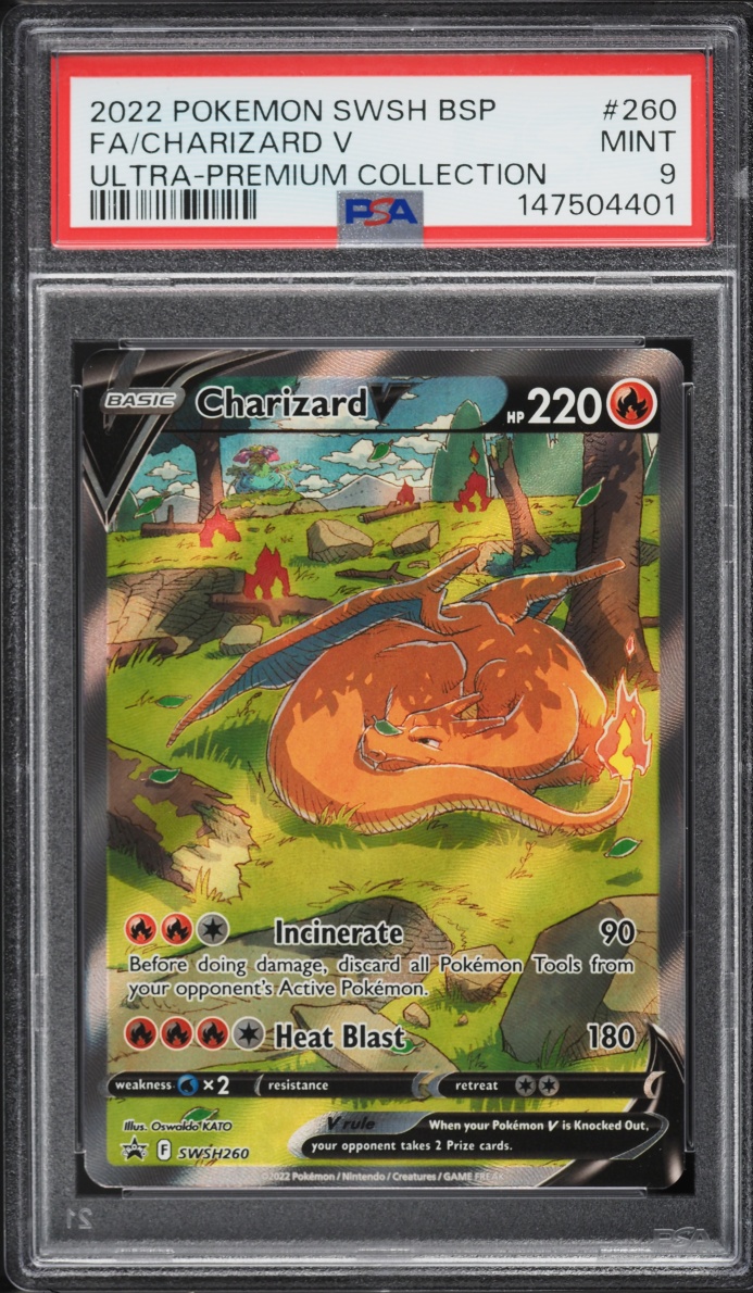 2022 Pokemon Sword & Shield Promo Ultra Premium Full Art Charizard V #SWSH260 PSA 9 MINT