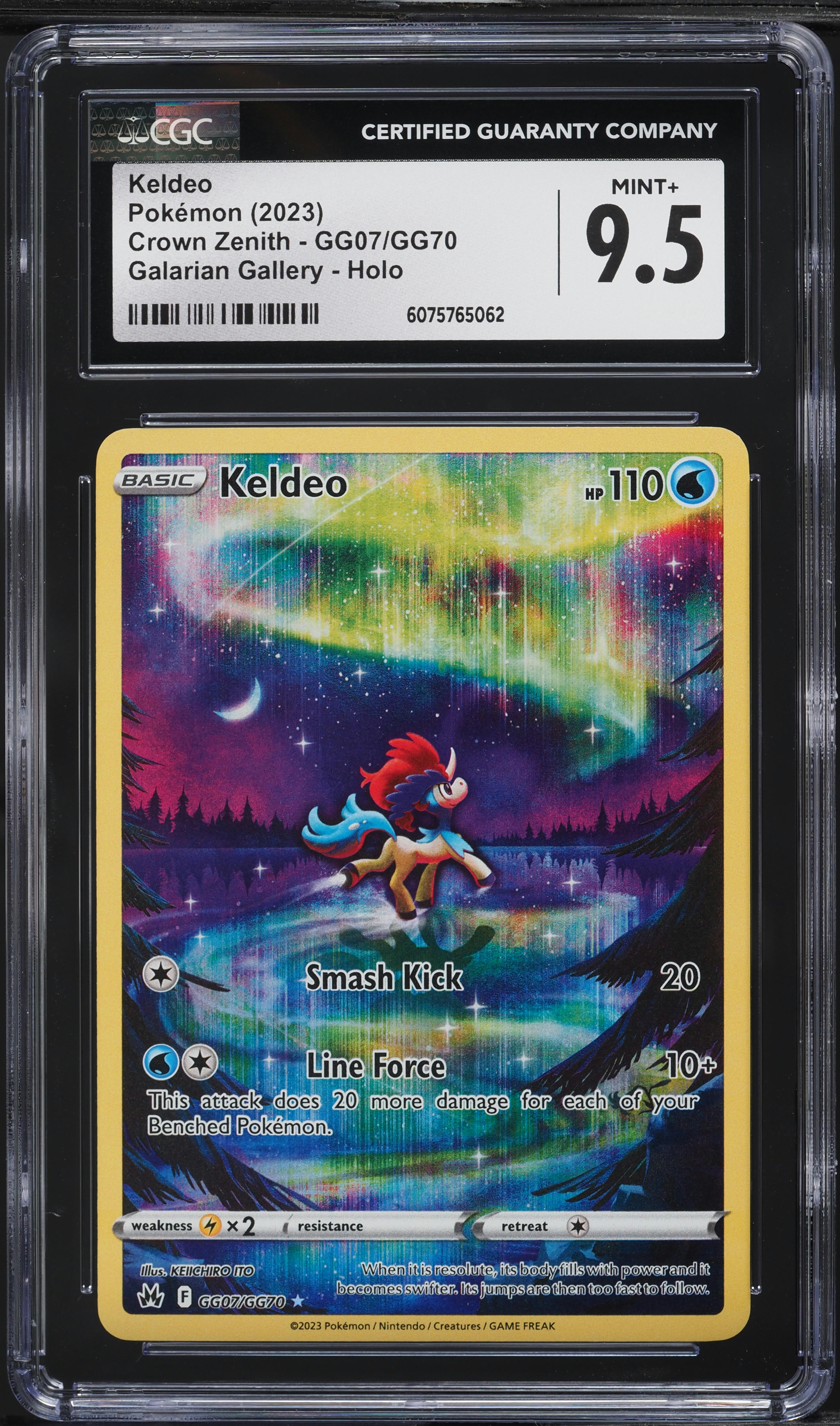 2023 Pokemon Sword & Shield Crown Zenith AR Keldeo #GG07 CGC 9.5 MINT+