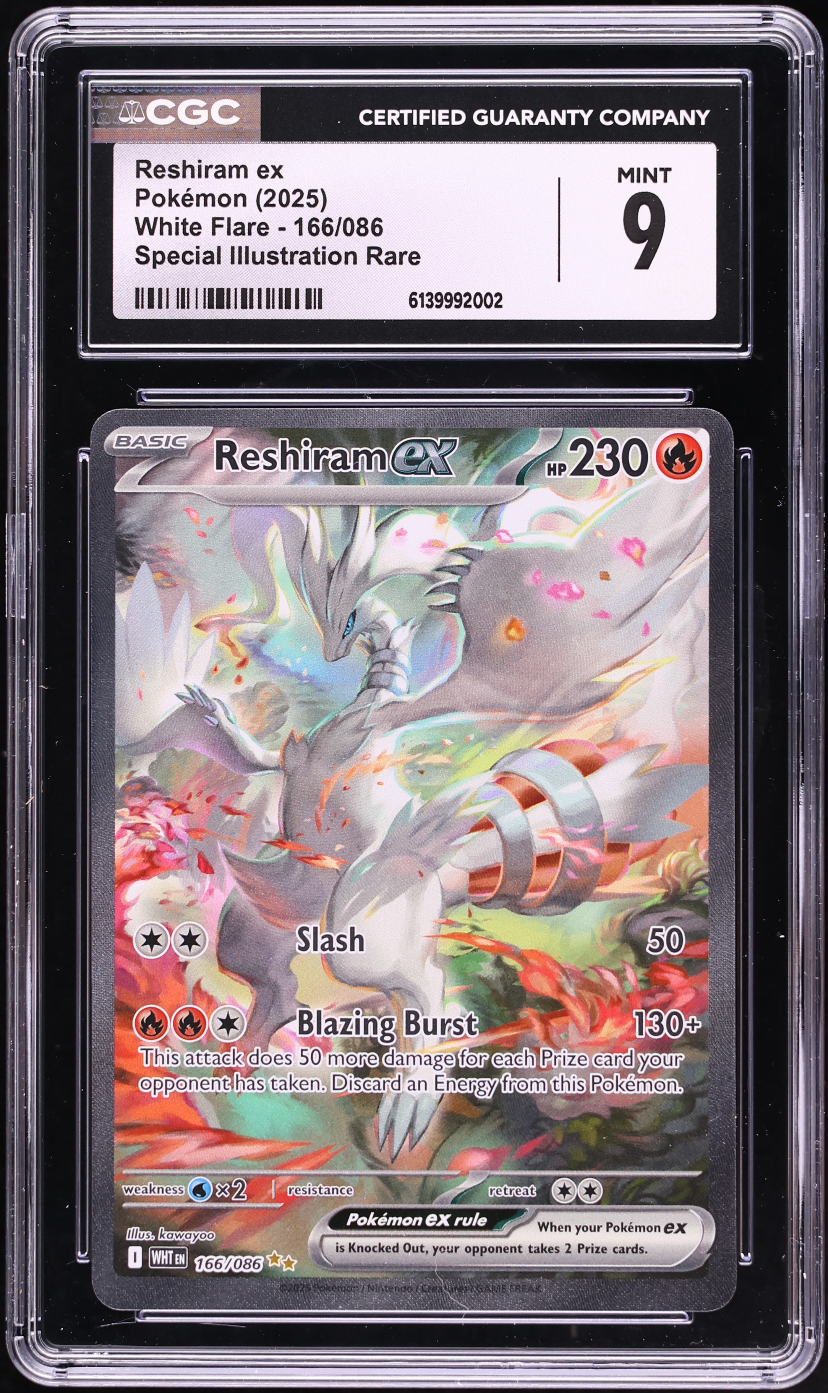 2025 Pokemon Scarlet & Violet White Flare SIR Reshiram ex #166 CGC 9 MINT