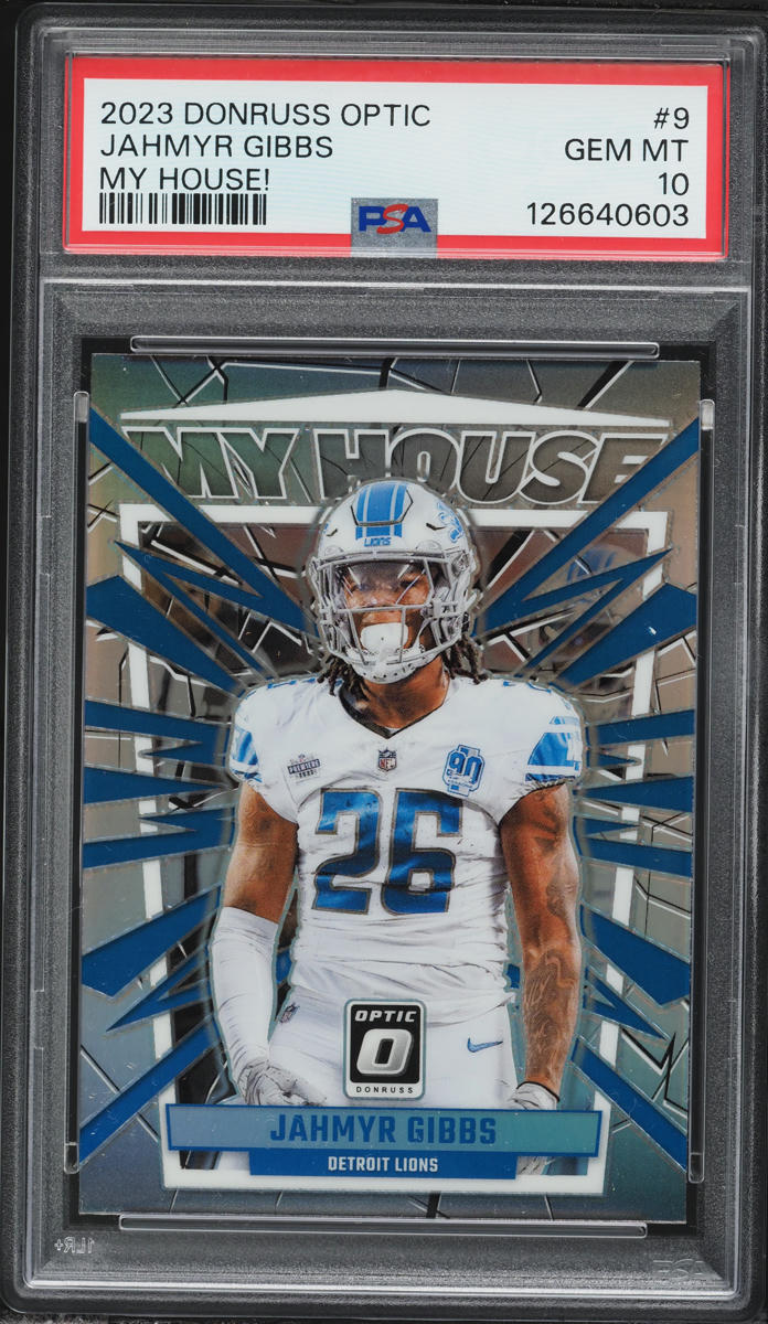 2023 Donruss Optic My House! Jahmyr Gibbs ROOKIE #9 PSA 10 GEM MINT