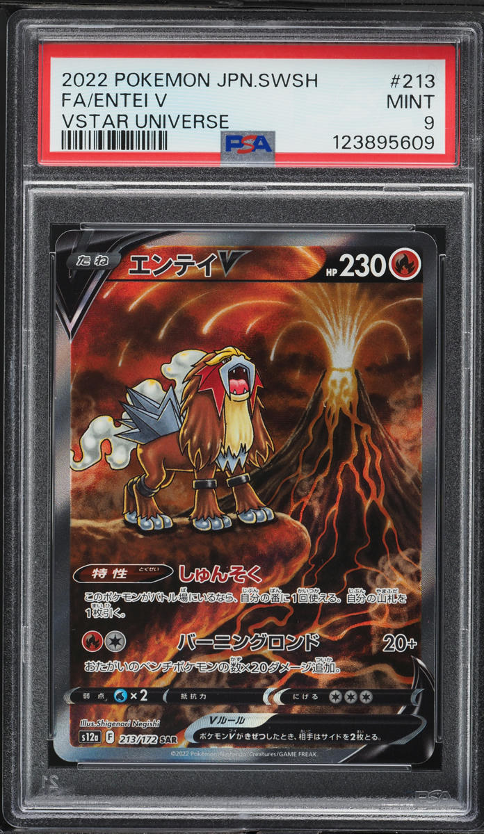 2022 Pokemon Japanese Sword & Shield VSTAR Universe SAR Entei V #213 PSA 9 MINT
