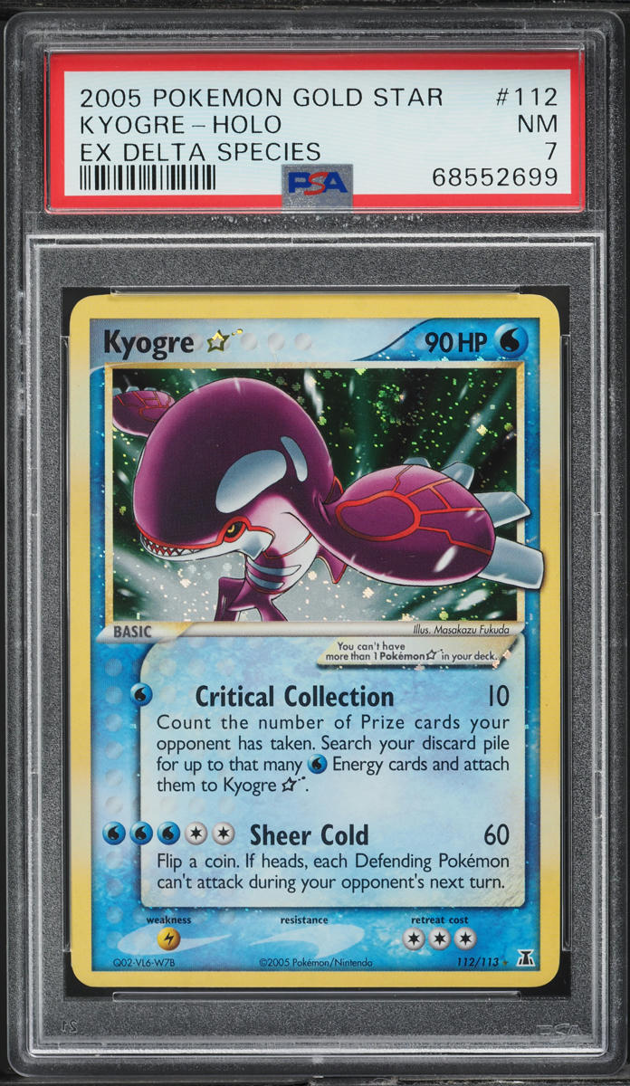 2005 Pokemon EX Delta Species Holo Kyogre Gold Star #112 PSA 7 NRMT