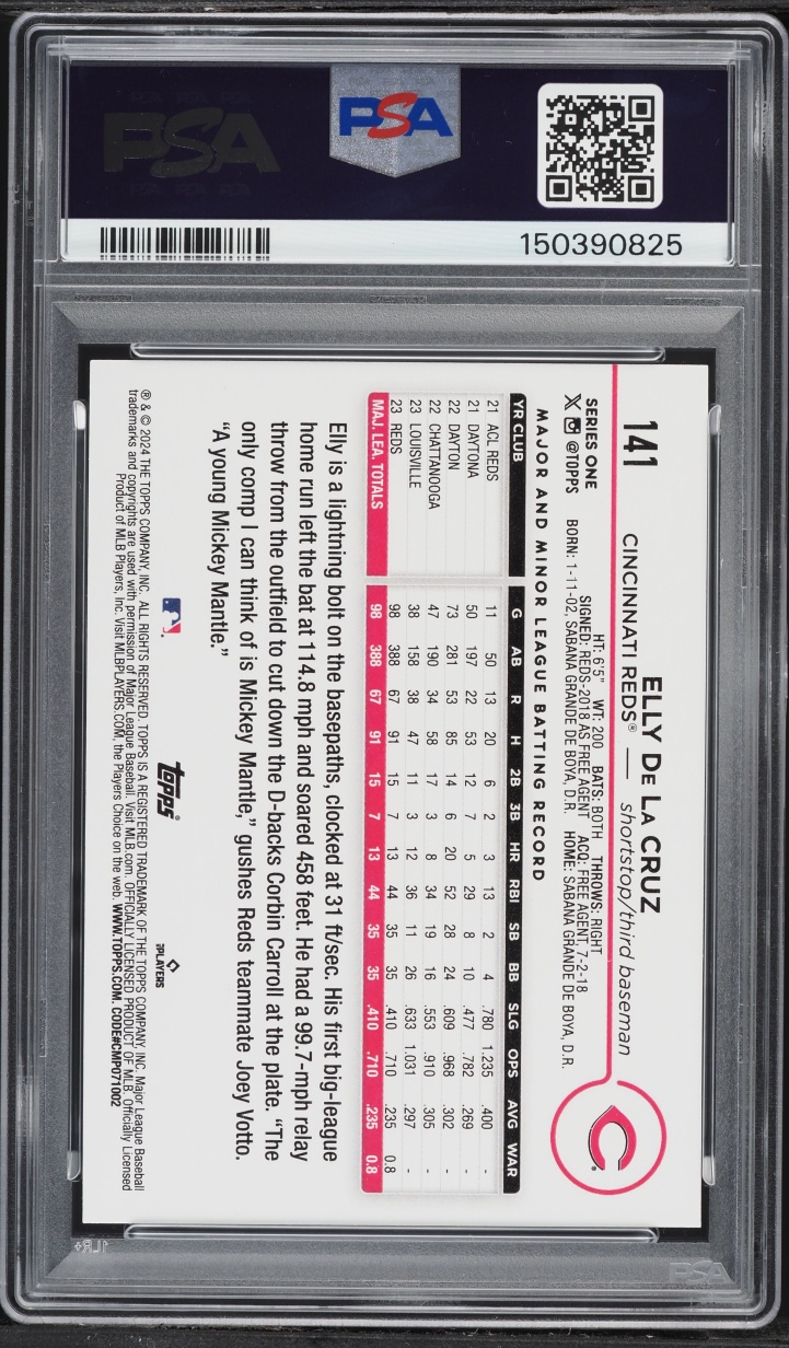 2024 Topps Elly De La Cruz ROOKIE #141 PSA 9 MINT