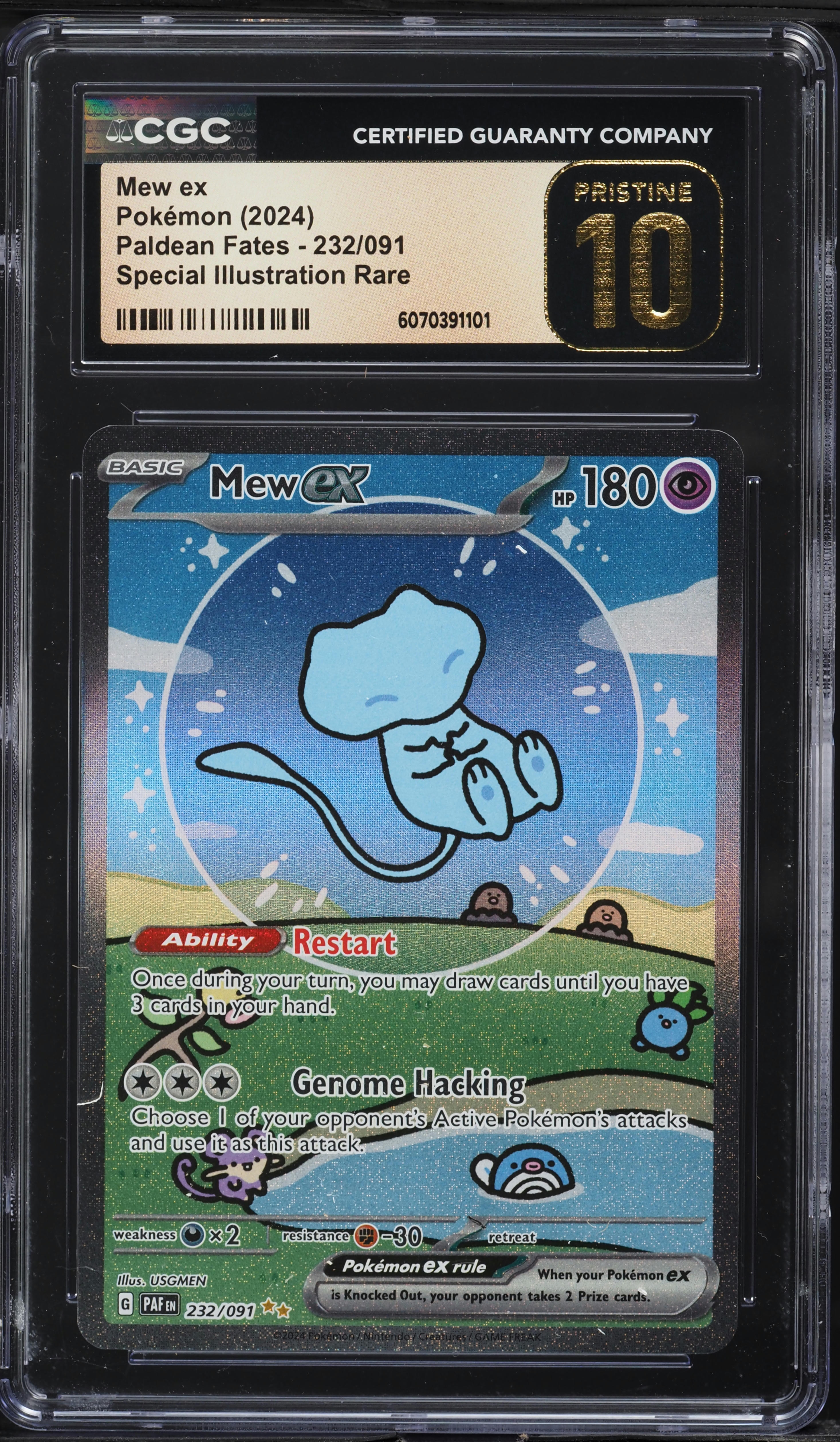 2024 Pokemon Scarlet & Violet Paldean Fates SIR Mew ex #232 CGC 10 PRISTINE