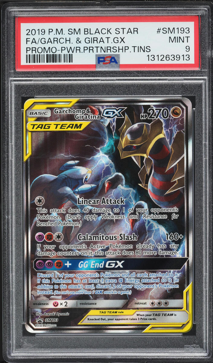 2019 Pokemon Sun & Moon Promo Power Partnership Full Art Garchomp Giratina GX #SM193 PSA 9 MINT