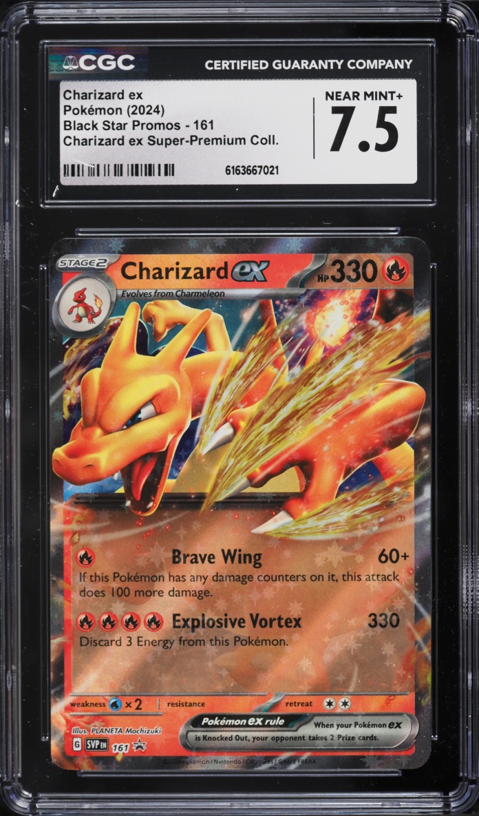 2024 Pokemon SV Promo Super Premium Collection Holo Charizard EX #161 CGC 7.5 NRMT+