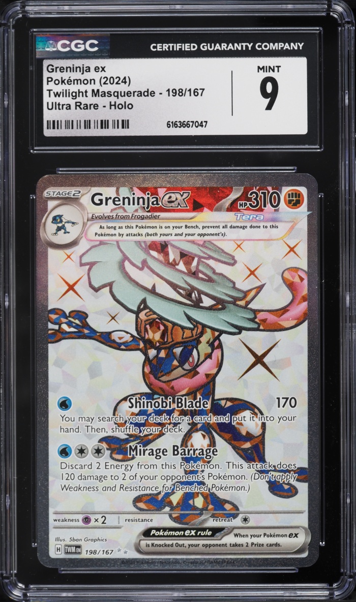 2024 Pokemon Scarlet & Violet Twilight Masquerade Full Art Greninja EX #198 CGC 9 MINT
