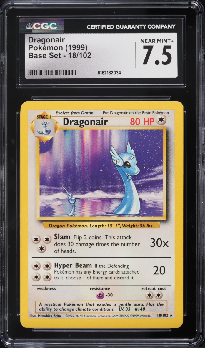 1999 Pokemon Base Set Dragonair #18 CGC 7.5 NRMT+