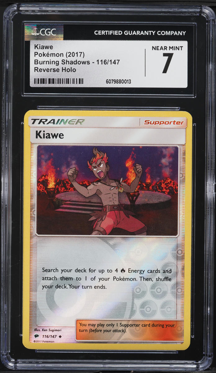 2017 Pokemon Sun & Moon Burning Shadows Reverse Holo Kiawe #116 CGC 7 NRMT