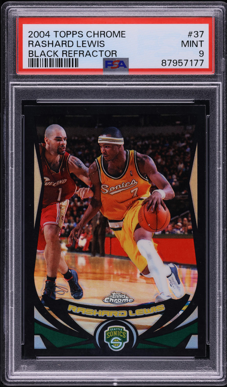 2004 Topps Chrome Black Refractor Rashard Lewis /500 #37 PSA 9 MINT
