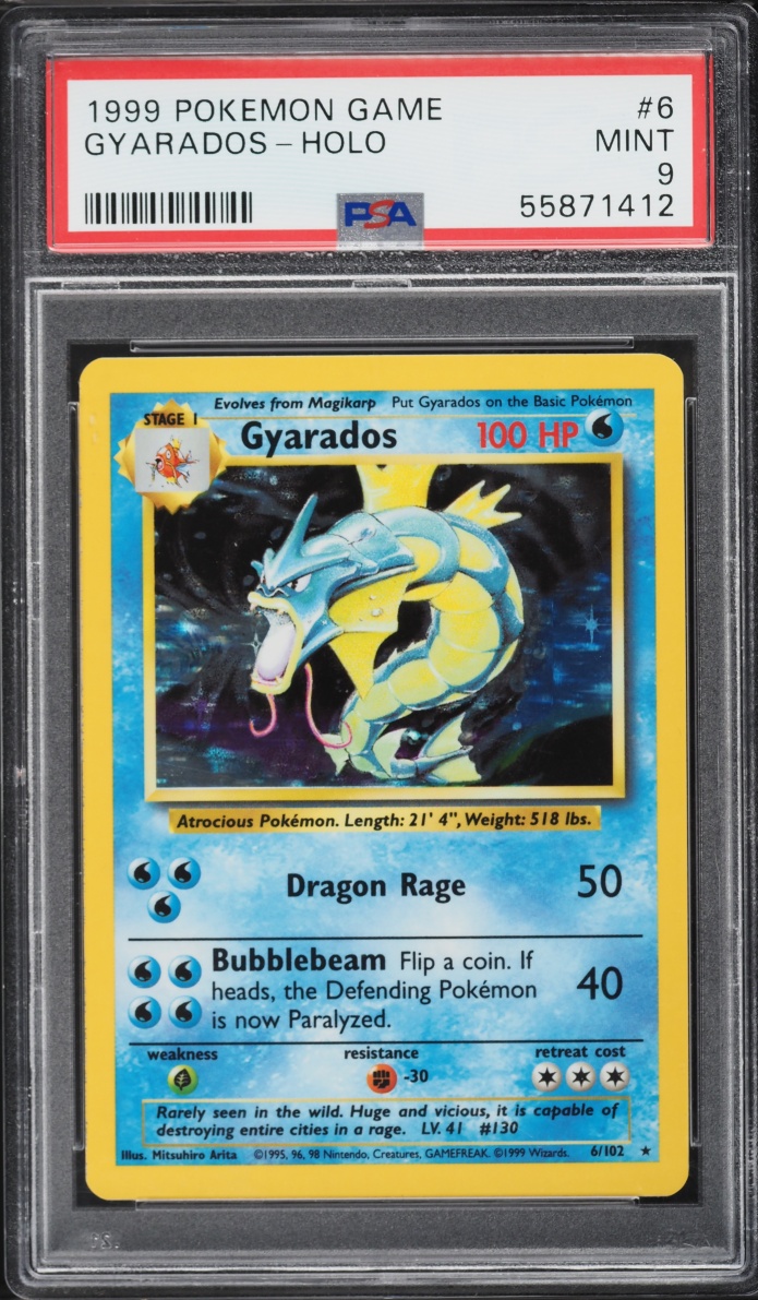 1999 Pokemon Base Set Holo Gyarados #6 PSA 9 MINT