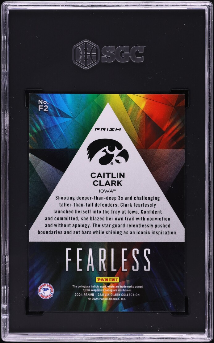 2024 Panini Collection Fearless Caitlin Clark ROOKIE #F2 SGC 9 MINT