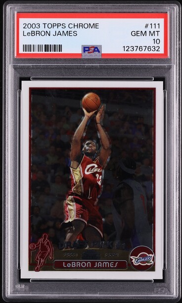 【値下げ可】Lebron James  2003 TOPPS CHROME LeBron James 2003 Topps Chrome Rookie Card (RC) #111- PSA