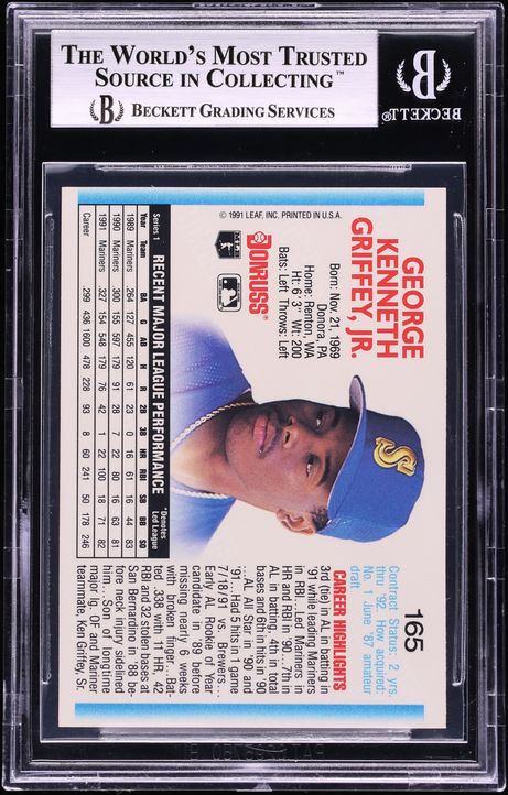 1992 Donruss Ken Griffey Jr. #165 BGS 9 MINT