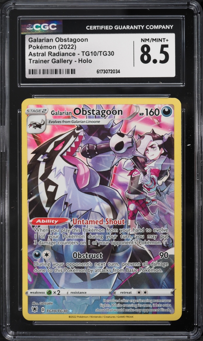 2022 Pokemon Sword & Shield Astral Radiance CHR Galarian Obstagoon #TG10 CGC 8.5 NM-MT+