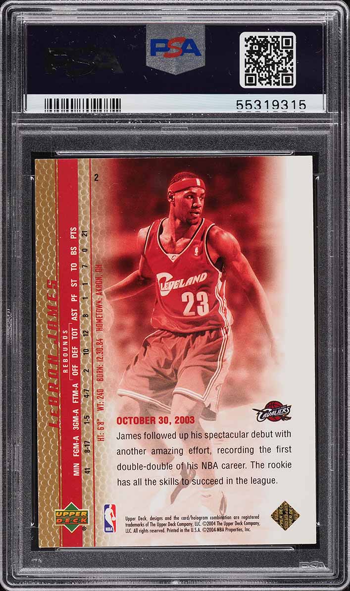 2003 Upper Deck Phenomenal Beginning Gold LeBron James ROOKIE #2 PSA 10 GEM MINT