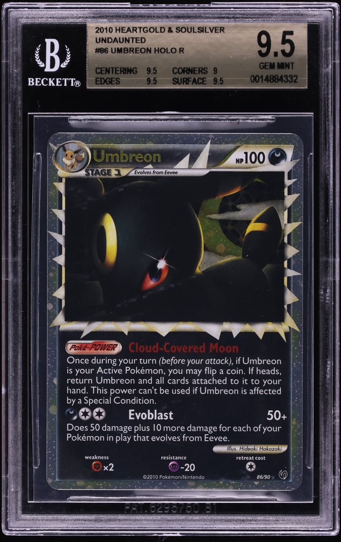 2010 Pokemon HeartGold & SoulSilver Undaunted Holo Umbreon #86 BGS 9.5 GEM MINT