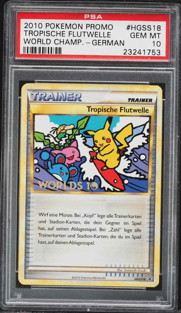 2010 Pokemon German World Championships Promo Tropical Tidal Wave #HGSS18 PSA 10 GEM MINT