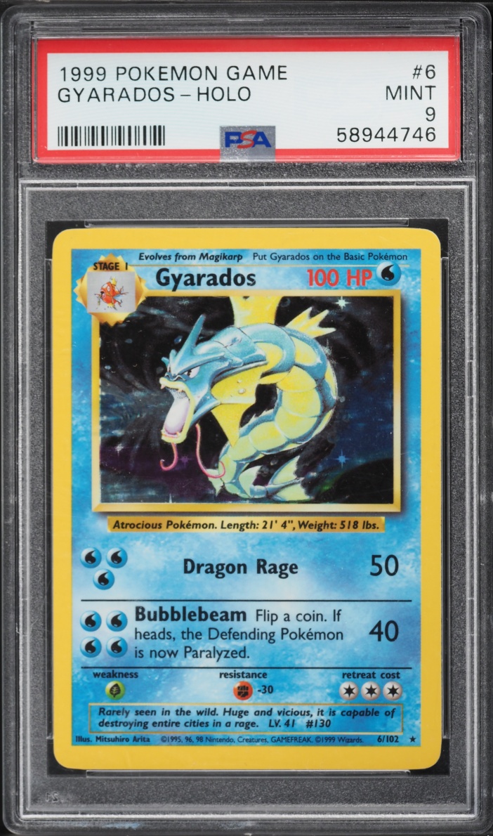 1999 Pokemon Base Set Holo Gyarados #6 PSA 9 MINT