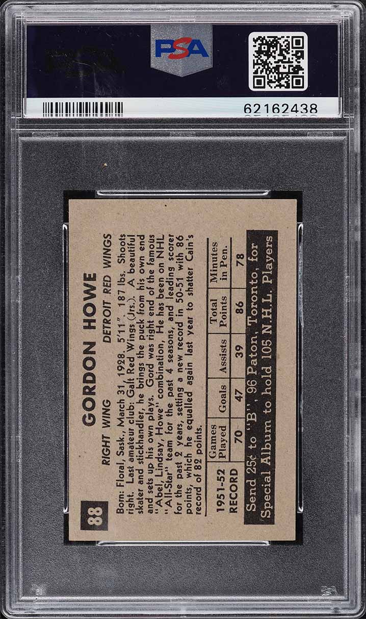 1952 Parkhurst Gordie Howe #88 PSA 6 EXMT