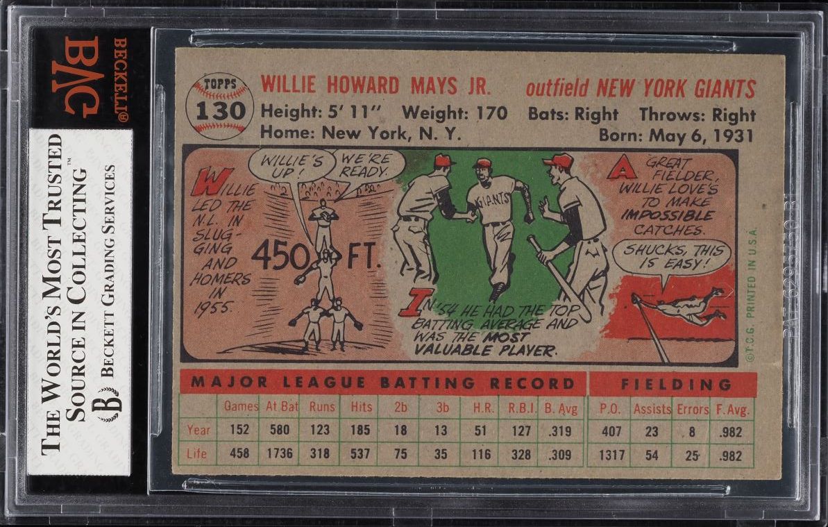 1956 Topps Willie Mays #130 BVG 5.5 EX+