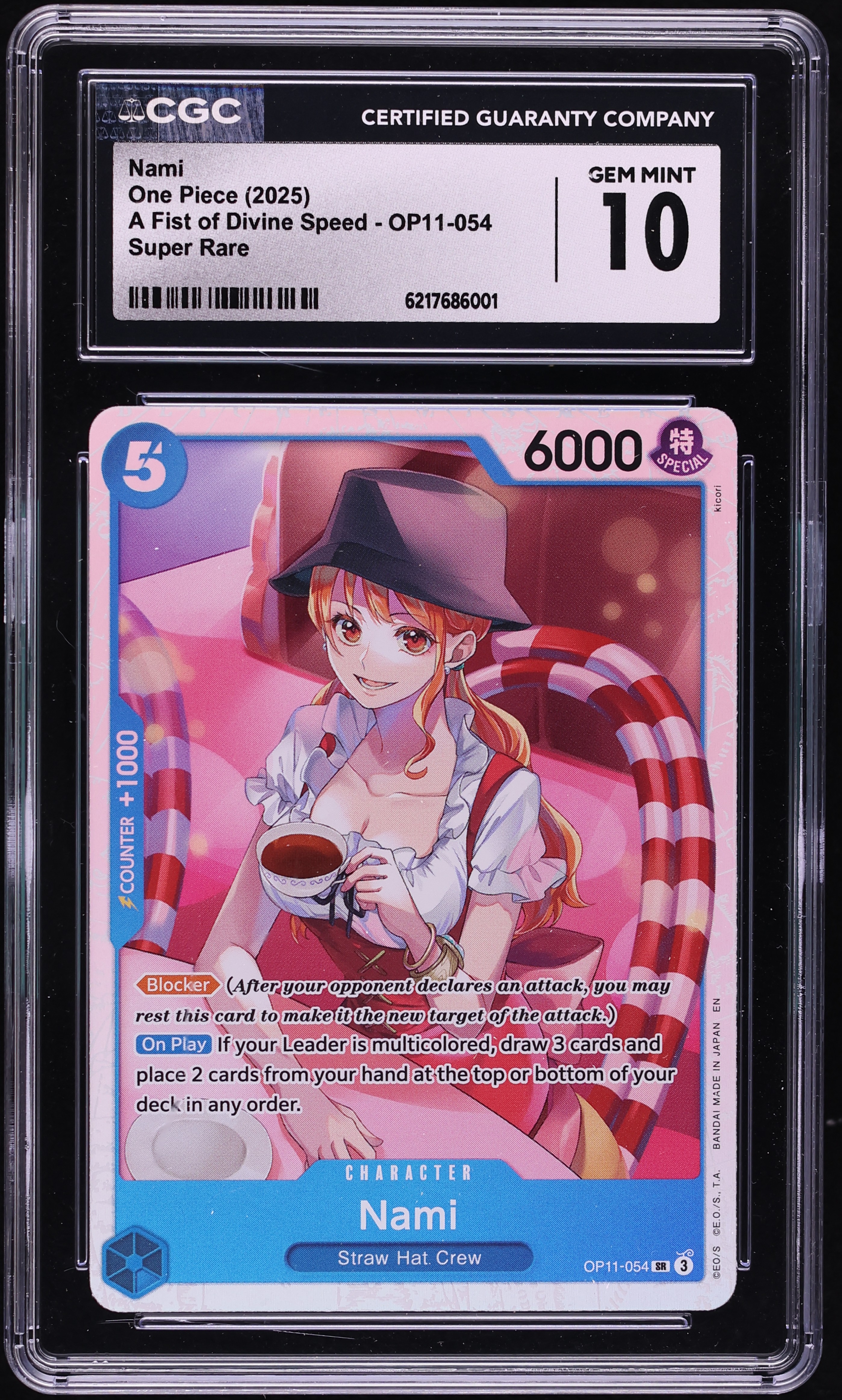 2025 One Piece Japanese A Fist Of Divine Speed SR Nami #OP11-054 CGC 10 GEM MINT