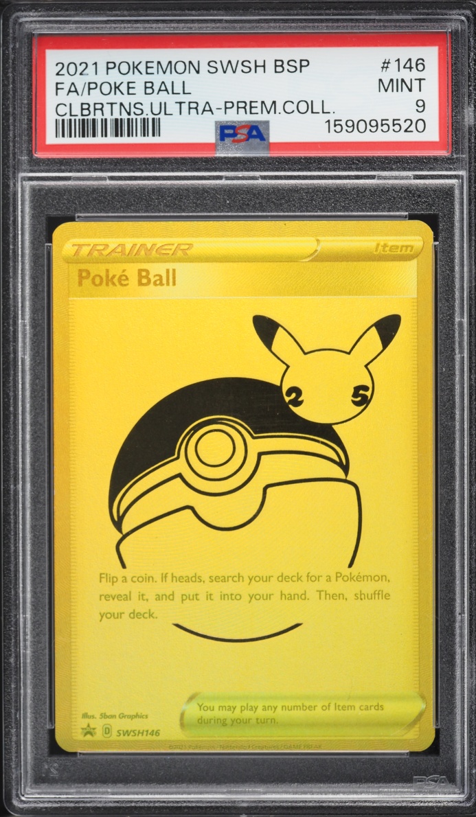 2021 Pokemon SWSH Celebrations Promo Ultra Premium Full Art Poke Ball #SWSH146 PSA 9 MINT