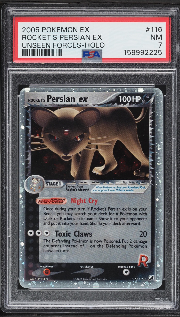 2005 Pokemon EX Unseen Forces Holo Rocket's Persian ex #116 PSA 7 NRMT