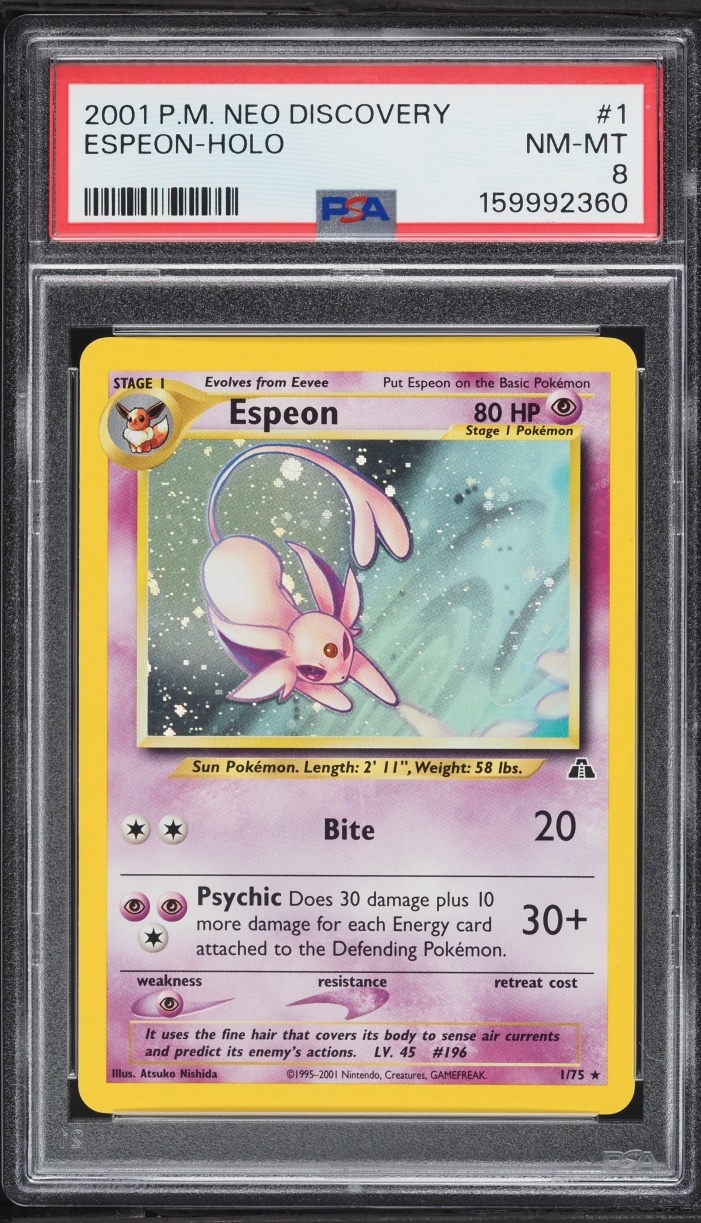 2001 Pokemon Neo Discovery Holo Espeon #1 PSA 8 NM-MT
