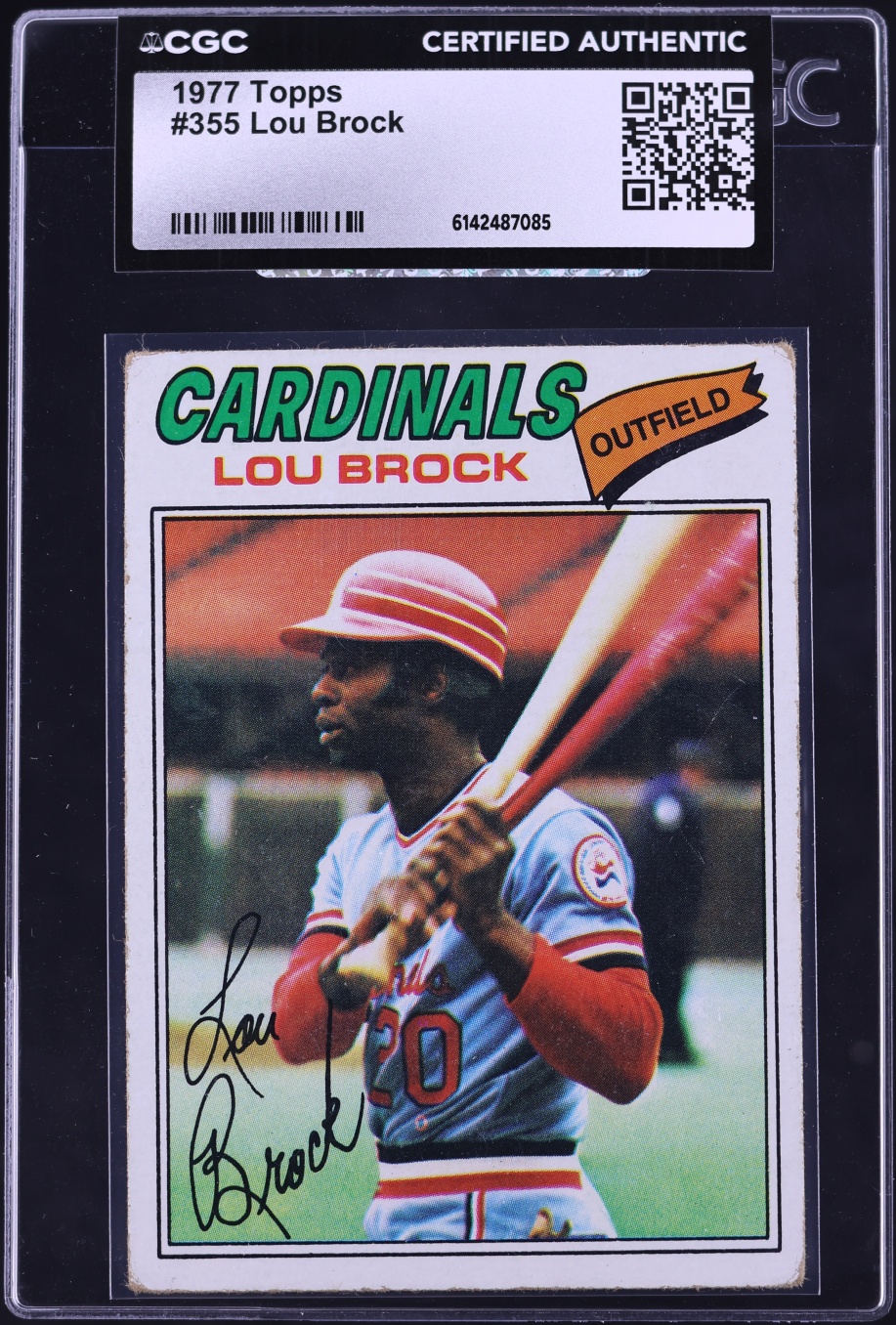 1977 Topps Lou Brock #355 CGC AUTH