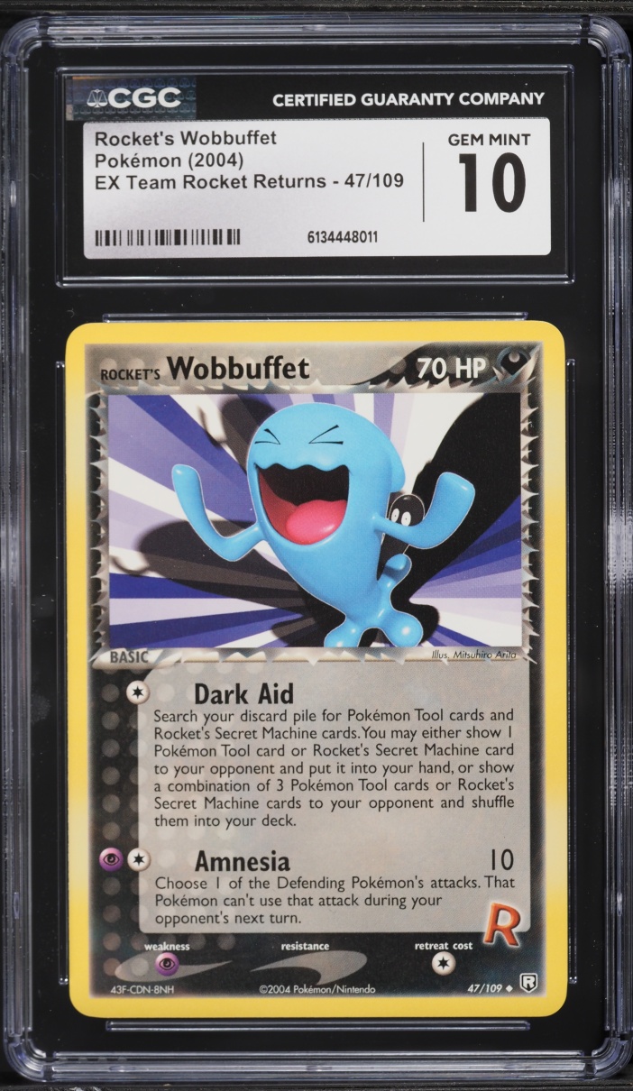 2004 Pokemon EX Team Rocket Returns Rocket's Wobbuffet #47 CGC 10 GEM MINT