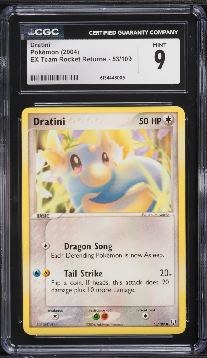 2004 Pokemon EX Team Rocket Returns Dratini #53 CGC 9 MINT