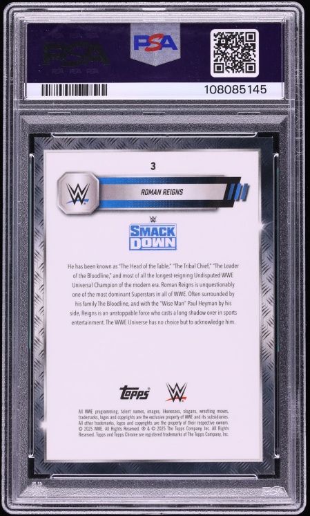 2025 Topps Chrome WWE Gold Geometric Roman Reigns /50 #3 PSA 10 GEM MINT - Photo 2